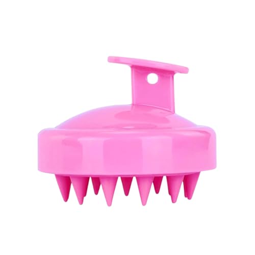 TULIASHOP - Escova Massageadora Couro Cabeludo. Massageador Capilar Silicone Macio Para Higienizar e Combater a Caspa (Rosa)