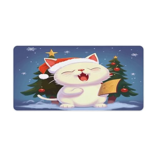 Alfombrilla de ratón de escritorio grande de goma con diseño de gato
