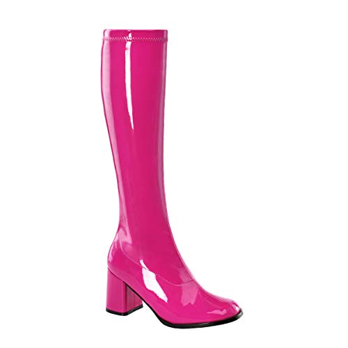 Funtasma by Pleaser Women's Gogo-300 Boot,Hot Pink Stretch Patent,13 M