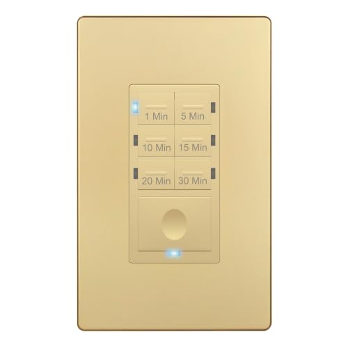Image of ENERLITES 30-Minute Neutral Countdown Wall Switch Timer, Gold