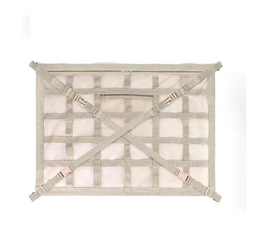 Organisateur de rangement de toit en maille pour voiture crème L