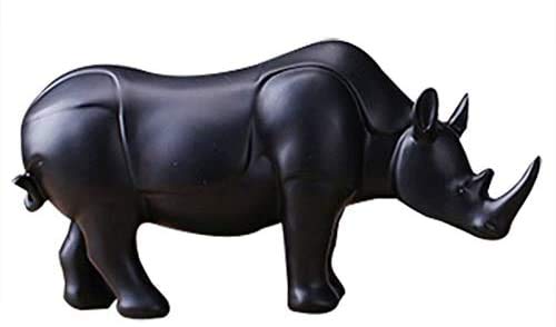 Sculpture rhinocéros noir nordique en résine pour la décoration de bureau à domicile