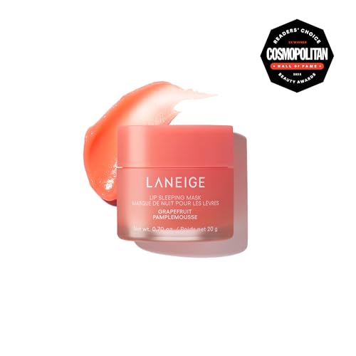 LANEIGE Lip Sleeping Mask Grapefruit: Nourish, Hydrate, Vitamin C, Murumuru & Shea Butter, Antioxidants, Flaky, Dry Lips