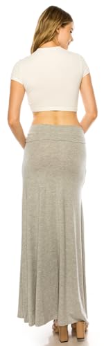 Image of URBAN K Womens Basic Foldable High Waist Regular and Plus Size Maxi Skirts