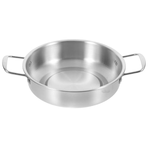 Tofficu Olla Coreana de Acero Inoxidable 20 Cm Anti-desbordamiento Doble Asa, Olla Grande para Sopa y Fideos, Multifunción para Cocina y Uso al Aire Libre