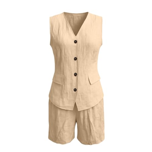 Traje elegante de mujer con chaleco premium y pantalones cortos de sastre estival 5