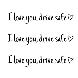 I Love You Drive Safe Sticker, 3 Stück Ich Liebe Dich Fahr Vorsichtig Aufkleber, Wasserdichte Spiegel Aufkleber Spruch, Auto Zubehör Innenraum Deko, Romantische Seitenspiegel For Rear View Mirror