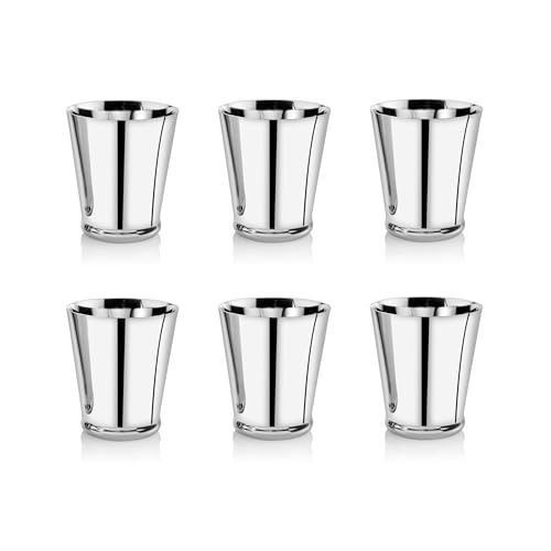 Image of EMBASSY Stainless Steel Taper Glass Plain, Pack of 6, 300 ml /Glass