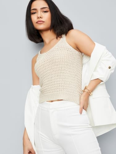 Image of Max Women's Poly Cotton Solid Regular Fit Top
