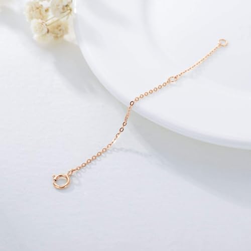 Image of 14K Gold Chain Extender for Women, Yellow Gold /White Gold /Rose Gold Adjustable Gold Necklace Anklet EXtension Chain, Available in 2 /3 /4 Inch