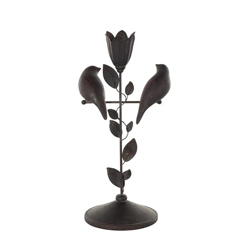 Escultura decorativa de pájaro polystone negra 7x6x14 in miniatura 6