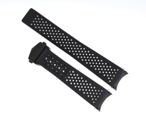 Ewatchparts 22mm Rubber Watch Band Strap Compatible With Tag Heuer Carrera Calibre 5 7 36 With Clasp Black