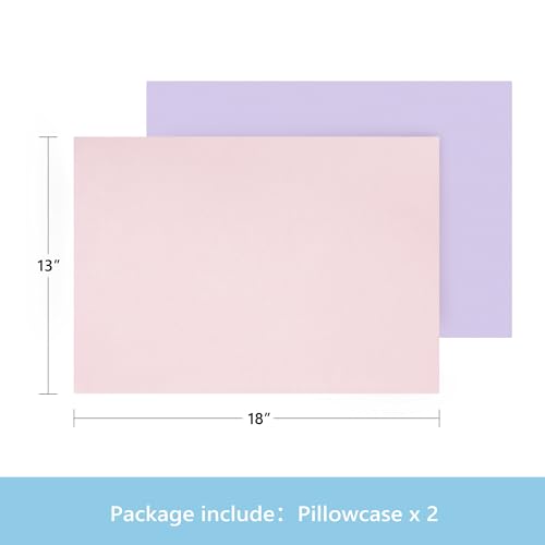 Image of TILLYOU Toddler Pillowcase 2 Pack with Envelope Closure,13 inch x 18 inch Silky Soft Microfiber Travel Kids Pillowcase for Boys and Girls,Light Purple & Light Pink