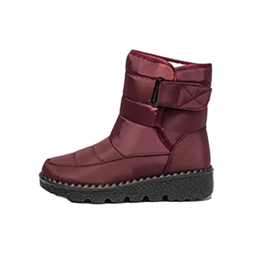 Bottes de neige pour femme grandes tailles bottines hiver rouge 35