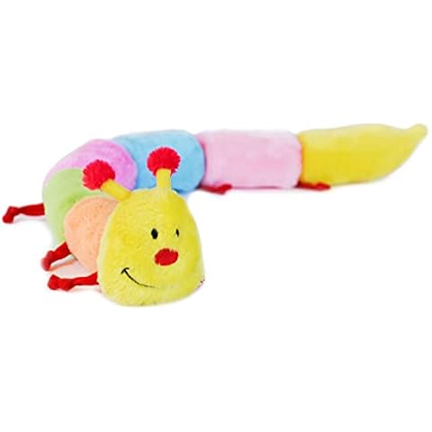 ZippyPaws - Colorful Caterpillar Squeaky Stuffed Plush Dog Toy - Deluxe Squeakers Cover