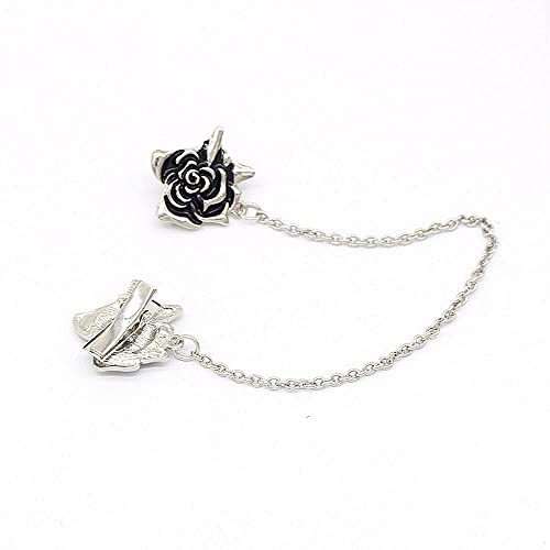 Image of Antique Collar Clips Brooches Lapel Pins for Women Girls Unisex Vintage Elegant Enameled Flower Imitation Pearl Blue Rhinestone Layered Tassel Chain Drop Dangling Necktie Tie Shawl Scarf Dress Accessories Jewelry Christmas Birthday