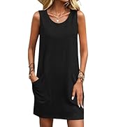 Ekouaer Womens Nightgown Sleeveless Nightgowns for Women with Pocekts Tank Dress Crew Neck Sleepw...