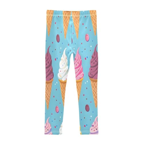 Toddler Girls Leggings Printed Yoga Pants Leggings Yellow Purple Ice Cream for Kids2
