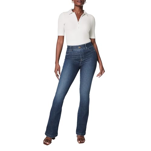 Model wearing  Spanx Womens Shape Everywear Flare Jeans