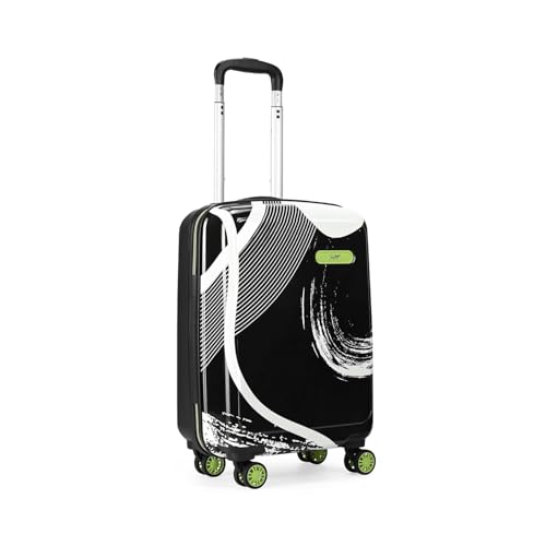 Image of Skybags Polypropylene (PP) Set of 3 Printed (Cabin+ Medium+Large) Hard Suitcase (55+67+77 cm) | Luggage Trolley with 8 Spinner Wheels,Light Weight Bags with 5 Years International Warranty (Black)
