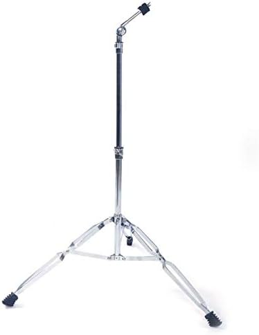 Glarry Straight Cymbal Stand Drum Hardware Percussion Mount Holder Gear Set Silver