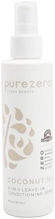 Purezero 9-in-1 Leave-In Conditioner Spray 6 oz – Multi-Action Hair Treatment for Moisture, Detangling, Frizz Control, Heat Protection, and Shine