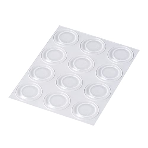 Happy Bananas Self Adhesive Rubber Feet, Clear Flat Bumper Pads for Glass Cutting Boards, Table Tops, Crafts - 19mm x 1.9mm (12)