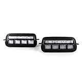 NNBINK Clignotants de Latéral Compatible avec LADA pour NIVA 2016 2017 2018 2019 Feu Diurne DRL 12 V Lampe Antibrouillard De Voiture Étanche Lumière Blanche du Jour Ambre Clignotant
