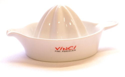 apollo THE HOUSEWARES BRAND Lemon Juicer, Manual Rotation Citrus Press, Squeezer, Ceramic, Porcelain, Size: 12x9x5cm, White