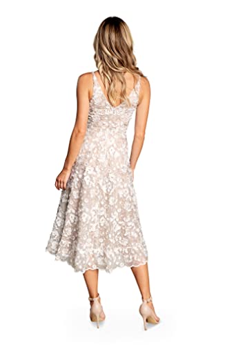 Dress the Population womens Elisa Sleeveless Plunge Neckline Fit and Flare Midi Dress - Image 4