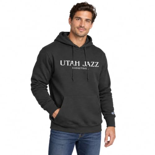 Blue 84 Utah Jazz NBA Officially Licensed Hooded Sweatshirt Thrift Embroidery, Secondary Color, X-Large