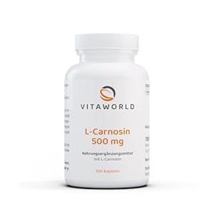 Vita World L-Carnosine 500mg 100 Vegetarian Capsules Made in Germany