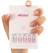 UKOKOS Press On Nails-Short ABS Natural Fit Fake Nails (Elegant Moments - 24 PCS)