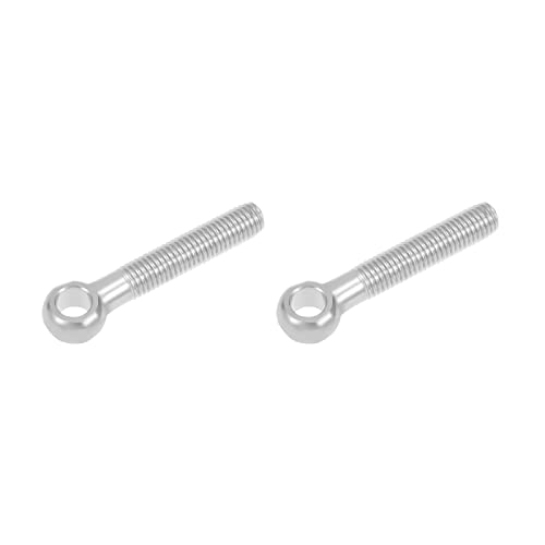 Image of METALLIXITY Shoulder Swing Lifting Bolt (M14x80mm) 2Pcs, 304 Stainless Steel Eye Bolts - for Home Renovation, Pipeline Gate Valves Fasteners, Silver