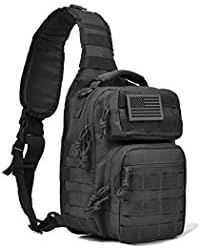 REEBOW GEAR Tactical Sling Backpack Rover Shoulder Sling Pack (Black)