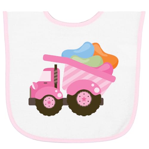 inktastic Easter Jelly Bean Truck Baby Terry Cloth Bib White and Pink 1806d