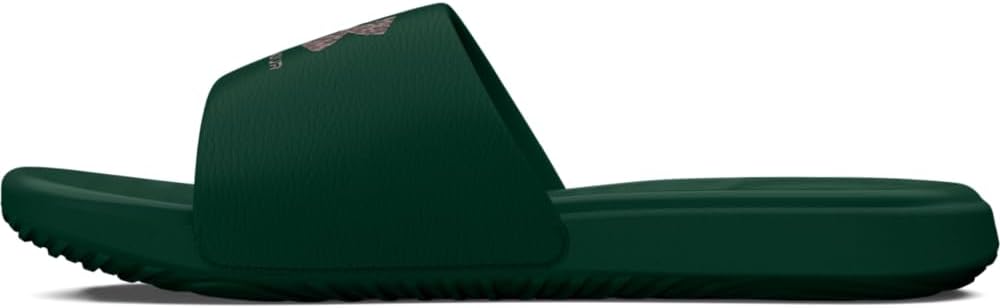 Under Armour Women's Ansa Graphic Logo Fixed Strap Slide Sandal, (304) Greenwood/Greenwood/Pewter, 8