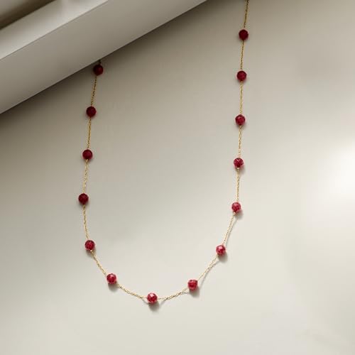 Ross-Simons 14.00 ct. t.w. Ruby Bead Station Necklace in 10kt Yellow Gold2