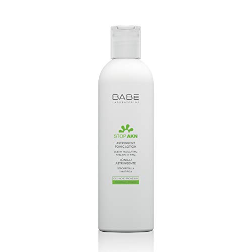 Laboratorios Babé - Stop AKN Tónico Facial Astringente 250 ml, Refrescante, Tonificante y Matificante del Rostro, Controla el Sebo, Previene el Acné