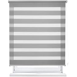 Store Ventana MERCURY TEXTIL Estor Enrollable de Doble Capa, Noche y Día, translúcido y oscurecido (80 x 180 cm, Gris)