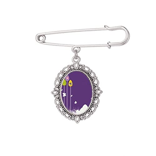 Broche violette Pâques taille M accessoire robe chemise châle