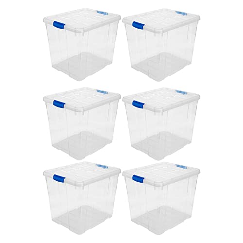 Acan Tradineur – Pack de 6 Cajas de Almacenamiento – Fabricado en plástico – Contenedor para almacenar juguetes, libros, ropa, mantas – N.º 17 – 42,2 x 35 x 35 cm – 35 L