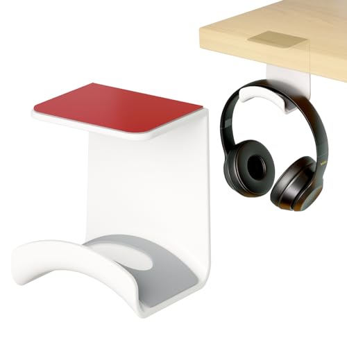 Liboer - Liboer Gmae Headphone Stand for Desk Mini Headset Hanger Holder with Strong Adhesive Headset Stand Headphone Holder (Under Desk White)