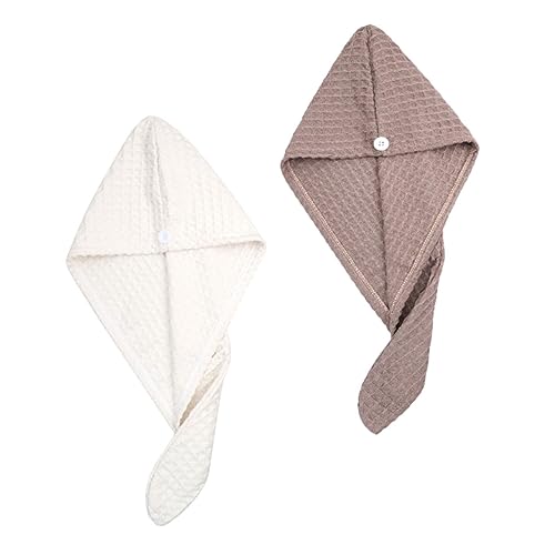 OATIPHO 2 Piezas Toallas Turbantes de Microfibra para Secado Rápido Absorbentes y Suaves Unidades Blanco para Baño y Cuidado del Cabello Niñas