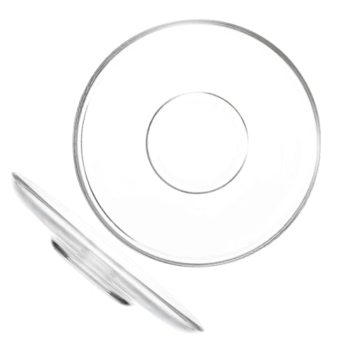 OFFSCH 2pcs Glass Saucer Plates for Tea Coffee Snacks Elegant Round Shape Polished Plate Glass Mini Appetizer Plates Portable Dessert Trays