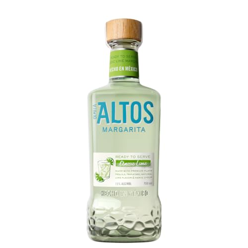 Altos Tequila Ready to Serve Lime Margarita 75cl 14.9% ABV Bar-Quality Pre-Mixed Margarita Cocktail Ready To Drink Lime and Subtle Sweetness Made from Award Winning Tequila