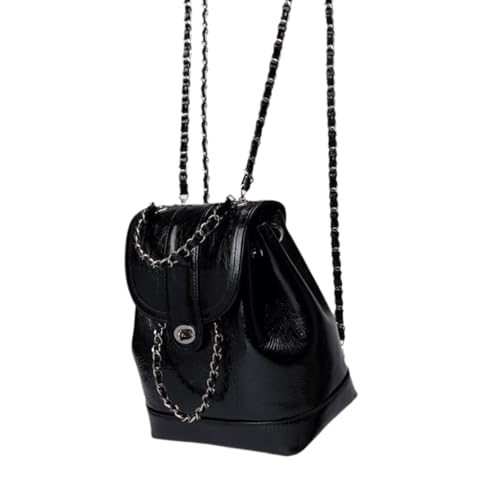 Colaxi Chain Shoulder Straps Pack School Backpack School Bag Versatile Fashion Handbag Cute Backpack for Party Travel Camping Female Black