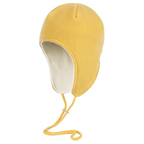 LLmoway Fleece Cap Winter Warm Beanie Soft Lightweight Helmet Liner Earflap Cap for Men Women Cold Weather Snow Ski Cycling Yellow Cover