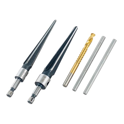 YUXITA Juego de escariadores cónicos precisos para carpintería, con mango en T de 3 a 13 mm y 5 a 16 mm, vástago hexagonal de acero al carbono para herramienta de guitarra