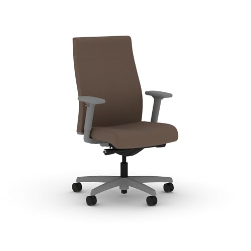Image of HON Ignition 2.0 Ergonomic Office Chair with Adjustable Arms, Advanced Synchro‑Tilt Recline, Upholstered Desk and Computer Chair for Home Office or Workstation, Titanium Frame, Bark